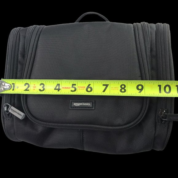 New Amazon Basics Dopp Kit Bag Zip Zippered Travel Pouch Bag Black Pockets - Picture 2 of 12